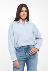 Koszula damska popelinowa Cammie PINKO. Koszule damskie Pinko, bez wzorów, bez kołnierzyka, bez ramiączek. Za 1,649.00 zł.