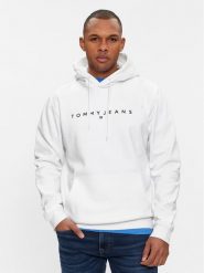 Tommy Jeans Bluza Linear Logo DM0DM17985 Biały Regular Fit. Białe bluzy męskie Tommy Jeans, m, bez wzorów, z bawełny, bez ramiączek, bez kaptura. Za 429.99 zł.