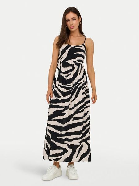 ONLY Sukienka letnia Nova 15347730 Czarny Regular Fit. Czarne sukienki damskie ONLY, na lato, s, bez wzorów, z wiskozy, bez kołnierzyka, bez ramiączek. Za 119.99 zł.