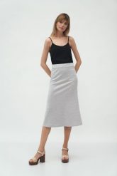 Trapezowa Spódnica Midi w Zygzaki. Spódnice damskie Nife, xl, bez wzorów, z materiału, midi, trapezowe. Za 169.90 zł.