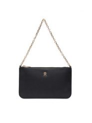 Tommy Hilfiger Torebka Th Icon Chain Shoulder Pouch AW0AW18298 Czarny. Czarne torebki do ręki damskie Tommy Hilfiger, bez wzorów, ze skóry, bez dodatków. Za 369.99 zł.
