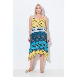 Damskie Sukienka ryby krój trapezowy dekolt w szpic bez rękawów. Zielone sukienki damskie Ulla Popken, l, bez wzorów, z materiału, sportowe, bez kołnierzyka, plus size, bez ramiączek, sportowe. Za 279.99 zł.