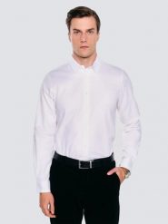 Koszula męska bawełniana biała Guberno 101. Białe koszule męskie BIG STAR, l, bez wzorów, z bawełny, biznesowe, bez kołnierzyka, bez ramiączek. Za 229.99 zł.