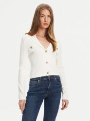 Guess Kardigan W5YR11 Z0130 Biały Regular Fit. Białe kardigany damskie Guess, xl, z aplikacjami, z wiskozy, bez kołnierzyka. Za 339.99 zł.