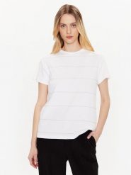 Fabiana Filippi T-Shirt JED273B561 Biały Regular Fit. Białe t-shirty damskie Fabiana Filippi, bez wzorów, z bawełny, bez kołnierzyka, bez ramiączek. Za 1,669.00 zł.