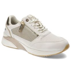 Białe Sneakersy Mustang Sportowe Obuwie Damskie. Białe obuwie sportowe damskie Mustang, bez wzorów, z materiału, bez zapięcia, trekkingowe. Za 329.00 zł.