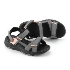 Sandały turystyczne damskie regulowane Alpine Pro Edare. Szare sandały damskie Alpine Pro, bez wzorów, bez obcasa, bez zapięcia. Za 299.00 zł.