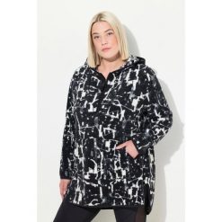 Damskie Długi sweter pluszowy polar kaptur długi rękaw. Czarne swetry nierozpinane damskie Ulla Popken, plus size, bez wzorów, z materiału, bez kołnierzyka, plus size, bez ramiączek. W wyprzedaży za 223.99 zł.