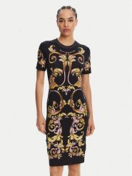Versace Jeans Couture Sukienka codzienna 78HAO9P9 Czarny Slim Fit. Czarne sukienki damskie Versace Jeans Couture, na co dzień, m, bez wzorów, z bawełny, bez kołnierzyka, bez ramiączek, proste. Za 619.99 zł.