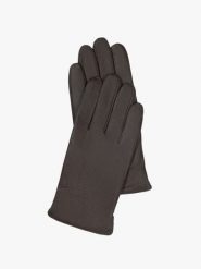 Brązowe rękawiczki ze skóry licowej. Brązowe rękawiczki męskie Ryłko, bez wzorów, ze skóry. Za 129.99 zł.
