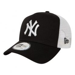 Czapka New Era Yankees Clean Black A-Frame Trucker. Czarne czapki damskie New Era, bez wzorów, z bawełny, eleganckie. Za 126.86 zł.