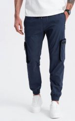 Ombre Męskie spodnie JOGGERY z zapinanymi kieszeniami cargo - granatowe V5 OM-PAJO-0135 XXL. Spodnie sportowe męskie Ombre, m, bez wzorów. Za 169.99 zł.