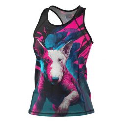Koszulka sportowa damska bez rękawów Tank top EXTREME HOBBY VIVID BULLTERRIER. Czarne koszulki sportowe damskie EXTREME HOBBY, xs, bez wzorów, z elastanu, bez ramiączek, na fitness i siłownię. Za 139.00 zł.