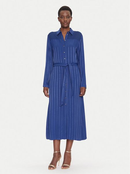 Fracomina Sukienka koszulowa FS25SD3002W413N8 Niebieski Regular Fit. Niebieskie sukienki damskie Fracomina, m, bez wzorów, z wiskozy, bez kołnierzyka, bez ramiączek, koszulowe. Za 479.99 zł.