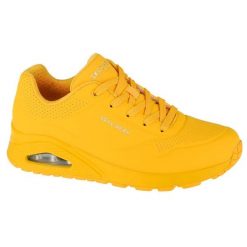 Buty do chodzenia damskie Skechers Uno Stand ON Air. Żółte obuwie sportowe damskie Skechers, bez wzorów, z materiału, bez zapięcia, trekkingowe. Za 381.00 zł.