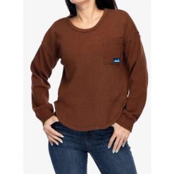 Bluza bawełniana damska Kavu Penshaw. Czerwone bluzy damskie KAVU, s, bez wzorów, z bawełny, casualowe, bez ramiączek, bez kaptura. Za 230.99 zł.
