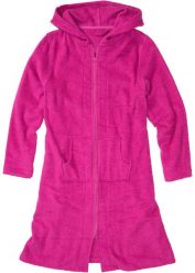 Szlafrok z frotte, bawełna organiczna. Czerwone szlafroki damskie bonprix, bez wzorów, z bawełny, bez ramiączek. Za 122.99 zł.