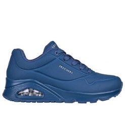 Sneakersy damskie Skechers Uno-Stand On Air buty sportowe niebieskie (73690-BLU). Niebieskie obuwie sportowe damskie Skechers, bez wzorów, bez zapięcia. Za 279.00 zł.