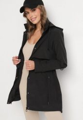 Czarna Kurtka Parka z Kapturem Odpinanym w Stylu Utility Janiora. Czarne kurtki damskie Born2be, l, bez wzorów, z kapturem. Za 139.99 zł.