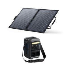 Zestaw stacja zasilania Anker C300X AC z bifacjalny panelem solarnym 100 W. Szare powerbanki Anker. W wyprzedaży za 2,114.01 zł.