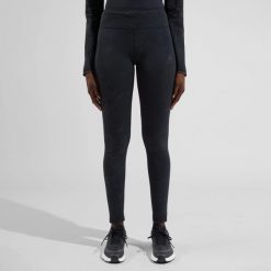 Legginsy do biegania damskie Odlo ZEROWEIGHT PRINT REFLECTIVE. Czarne legginsy damskie ODLO, bez wzorów, z elastanu. Za 499.99 zł.