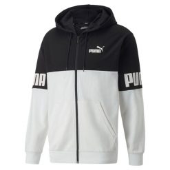 Bluza z kapturem z pełnym zamkiem błyskawicznym Puma Power Colorblock TR. Białe bluzy męskie Puma, xl, bez wzorów, z kapturem, na fitness i siłownię. W wyprzedaży za 236.25 zł.