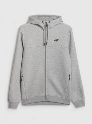 4F Bluza dresowa rozpinana z kapturem męska - szara M. Szare bluzy męskie 4F, m, bez wzorów, z dresówki, klasyczne, bez ramiączek, z kapturem. Za 179.99 zł.