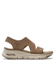Skechers Sandały Arch Fit-Brightest Day 119458/MOC Brązowy. Brązowe sandały damskie Skechers, bez wzorów, z materiału, bez obcasa, na płaskiej podeszwie, bez zapięcia. W wyprzedaży za 249.99 zł.