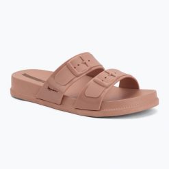 Klapki damskie Ipanema Leme Slide. Czerwone klapki damskie Ipanema, na lato, bez wzorów, z materiału, eleganckie, bez obcasa, bez zapięcia. Za 109.99 zł.