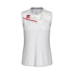 Damski tank top Errea Eloy. Białe topy damskie ERREA, bez wzorów, bez kołnierzyka, bez ramiączek. Za 190.50 zł.