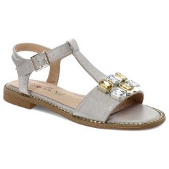 Beżowe Sandały S.Barski Eleganckie Obuwie Damskie. Brązowe sandały damskie S.BARSKI, bez wzorów, bez obcasa, na płaskiej podeszwie, bez zapięcia. Za 109.00 zł.
