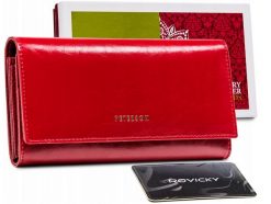 Portfel damski czerwony Peterson PTN PL-467-RED. Czerwone portfele damskie Peterson, ze skóry. Za 134.00 zł.
