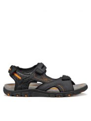 Geox Sandały U Sandal Strada U8224D 0EKBC C4367 Czarny. Czarne sandały męskie Geox, bez wzorów, ze skóry, bez zapięcia. Za 359.99 zł.