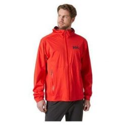 Kurtka przeciwdeszczowa męska Helly Hansen Momentum 3L Stretch Jacket. Czerwone kurtki męskie Helly Hansen, l, bez wzorów, sportowe, bez kaptura. Za 770.99 zł.
