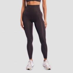 Legginsy damskie fitness z wysoką talią brązowe Aura Tee. Brązowe legginsy damskie GYMBEAM, xs, bez wzorów, z elastanu, na fitness i siłownię. Za 127.90 zł.