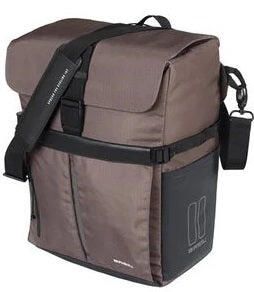 Basil Move MIK Studs torba rowerowa 15L. Brązowe torby na laptopa damskie BASIL, bez wzorów, z materiału. Za 375.49 zł.