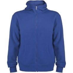 Bluza Z Kapturem Dla Dorosłych Unisex Montblanc Z Pełnym Zamkiem Błyskawicznym. Niebieskie bluzy męskie ROLY, l, bez wzorów, bez ramiączek, z kapturem. Za 114.99 zł.
