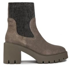 Sztyblety Tamaris. Szare botki damskie Tamaris, bez wzorów, bez obcasa, na słupku, bez zapięcia. Za 569.99 zł.