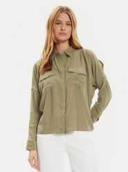 DKNY Koszula P4DM8X00 Zielony Regular Fit. Zielone koszule damskie DKNY, xs, bez wzorów, z syntetyku, bez kołnierzyka, bez ramiączek. Za 339.99 zł.