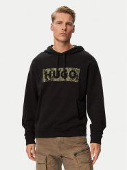 HUGO Bluza Necdysis 50566028 Czarny Regular Fit. Czarne bluzy męskie Hugo, l, bez wzorów, z bawełny, bez ramiączek, bez kaptura. Za 499.99 zł.