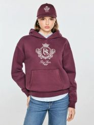Bluza damska z kapturem i haftowanym logo bordowa afraja 604. Czerwone bluzy damskie BIG STAR, l, bez wzorów, klasyczne, bez ramiączek, z kapturem. Za 249.99 zł.
