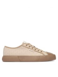 Calvin Klein Trampki Vulc Low Laceup Aop Canvas HW0HW03142 Beżowy. Brązowe trampki i tenisówki damskie Calvin Klein, bez wzorów, z materiału, bez zapięcia. Za 359.99 zł.
