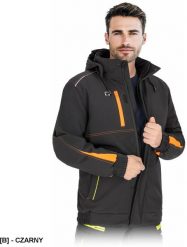 Kurtka męska Reis - Kurtka SOFTSHELL ochronna odblaski ocieplana stójka męska kaptur chowany w kołnierzu chroni przed deszczem wiatrem oddychająca 3XL. Brązowe kurtki męskie Reis, m, bez wzorów, z softshellu, bez kaptura. Za 184.27 zł.