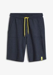 Bermudy dresowe, regular fit. Niebieskie spodnie sportowe męskie bonprix, m, bez wzorów, z dresówki. Za 79.99 zł.