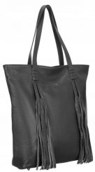 Shopperka skórzana boho Rovicky TWR-164 szara. Szare shopperki damskie ROVICKY, bez wzorów, ze skóry, bez dodatków. Za 337.00 zł.