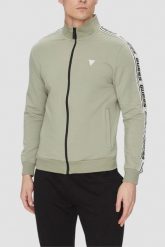 GUESS Zielona bluza męska z lampasami New Arlo. Zielone bluzy męskie Guess, l, z aplikacjami, bez ramiączek, bez kaptura. W wyprzedaży za 239.99 zł.