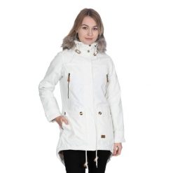 Parka Damska Wodoodporne Clea. Białe parki damskie Trespass, l, bez wzorów, z materiału, z kapturem. Za 260.99 zł.