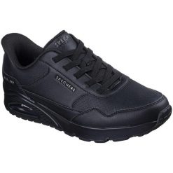 Buty sportowe męskie Skechers Uno banksia Luxe. Czarne buty sportowe męskie Skechers, bez wzorów, ze skóry ekologicznej, bez zapięcia. Za 490.00 zł.