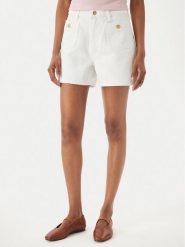 Tommy Hilfiger Szorty jeansowe WW0WW49579 Biały Regular Fit. Białe szorty damskie Tommy Hilfiger, bez wzorów, z bawełny. Za 409.99 zł.