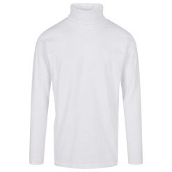 Bluza Z Długim Rękawem Unisex Turtle Neck Dla Dorosłych. Białe bluzy męskie BUILD YOUR BRAND, m, bez wzorów, bez ramiączek, bez kaptura. Za 99.99 zł.